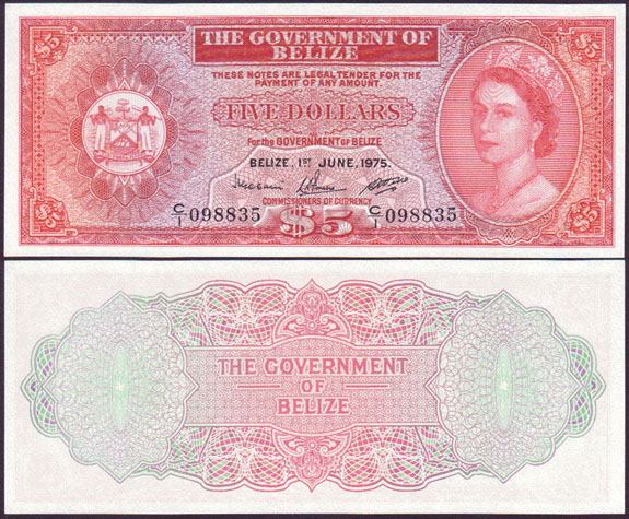 1975 Belize $5 (Unc)